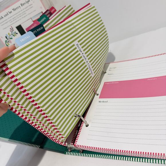 Holiday Christmas Eat Drink and Be Merry Recipe File Cookbook Folder Journal - Picture 8 of 12